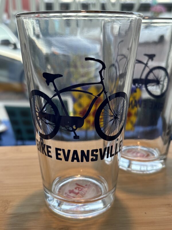 Bike Evansville - Pint Glass - Cruiser - Navy