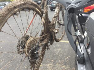 Picture of a dirty bike.