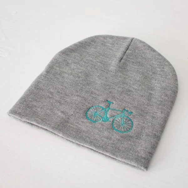 Vital Industries - Bicycle Beanie - Turquoise On Light Gray